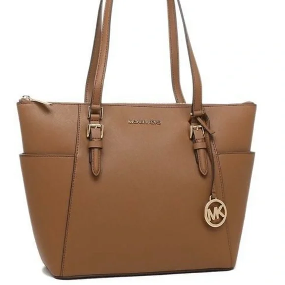 MICHAEL KORS Charlotte Large Leather Top-Zip Tote - Picture 7 of 16
